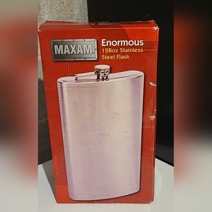 Vintage Maxam Enormous 1 Gallon Stainless Steel Flask, New In Box